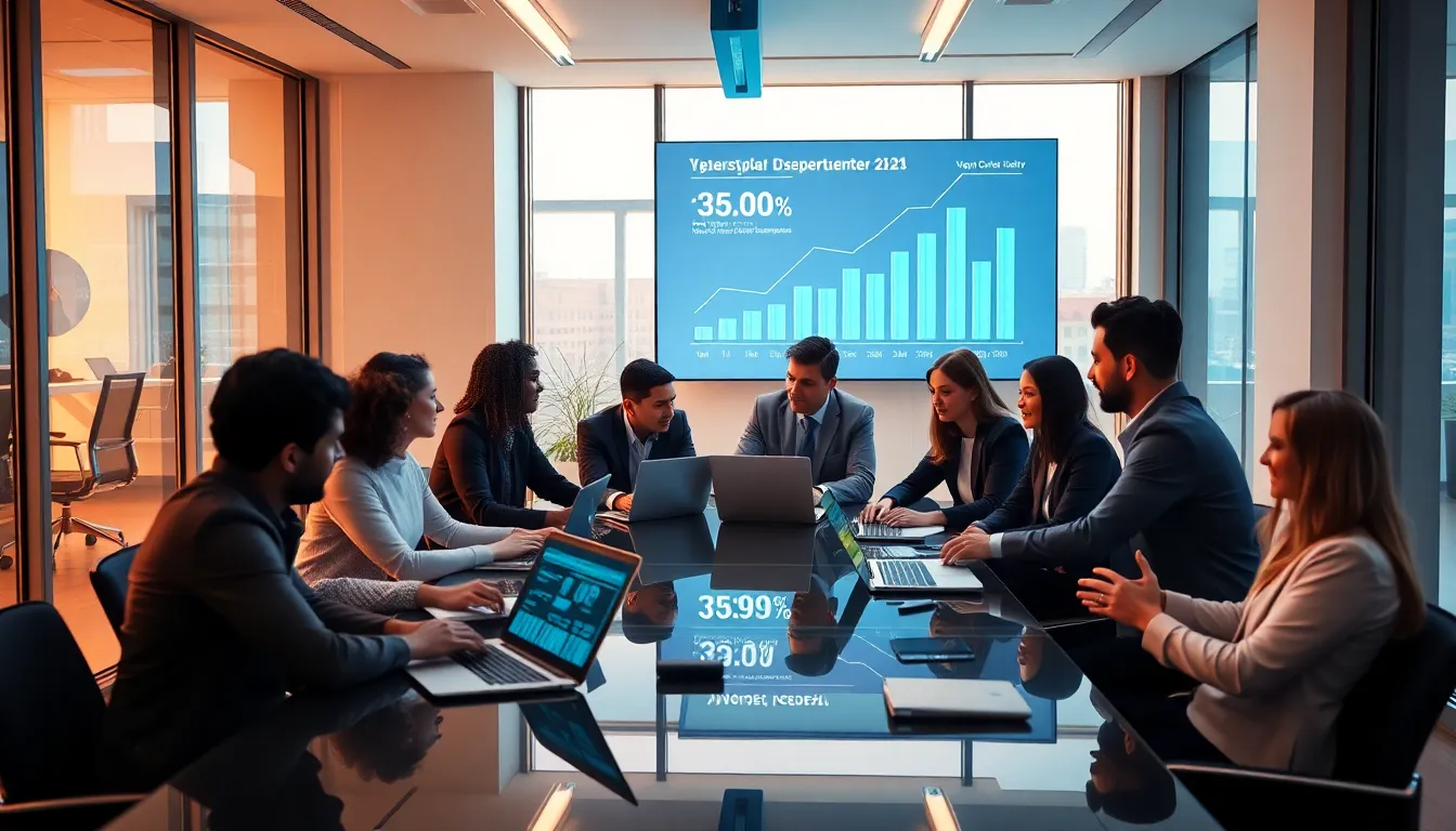 diverse cybersecurity team collaborating in a modern office.